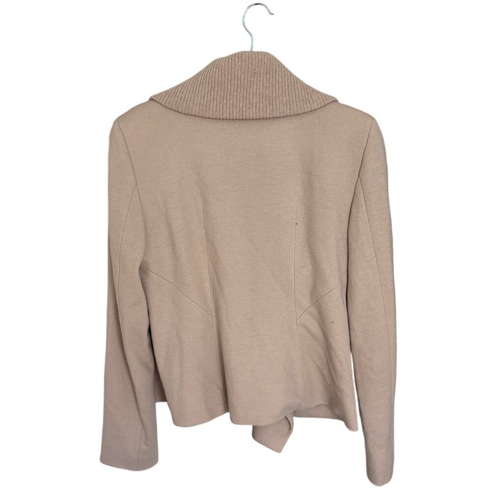 Ann Taylor Wool-Blend Jacket Oversized Collar Blonde Coffee Quiet Luxury Size 10 - Picture 2 of 8